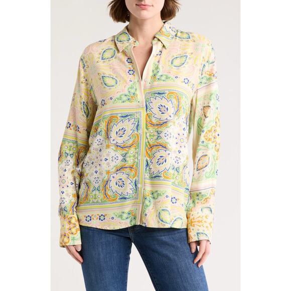 Sanctuary Tops - NWT Sanctuary The Vintage Scarf Paisley Long Sleeve Button-Up Shirt